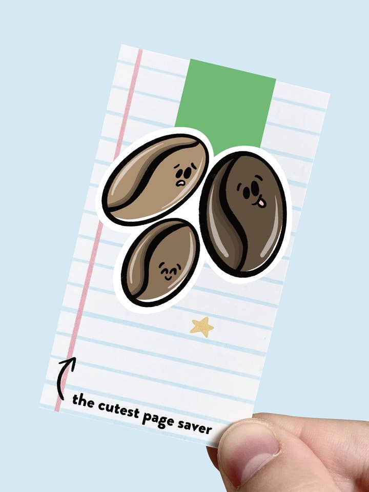 Coffee Beans Magnetic Bookmark for wholesale by Millie Paper Co.