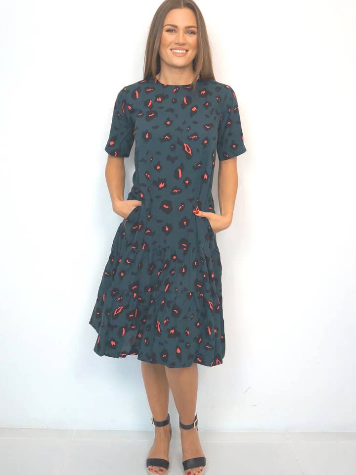 The Lakes Dress - Forest Leopard for wholesale by Neon Star
