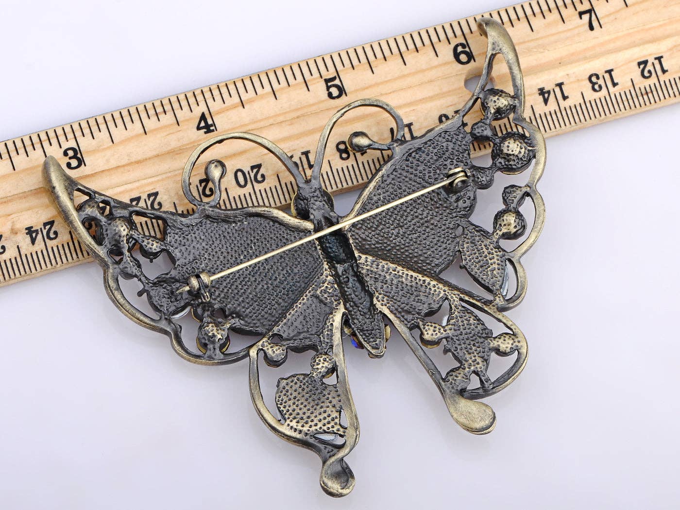 AK Brand - Wholesale Brooch - Antique Green Enamel Opal Butterfly Insect Brooch Pin9
