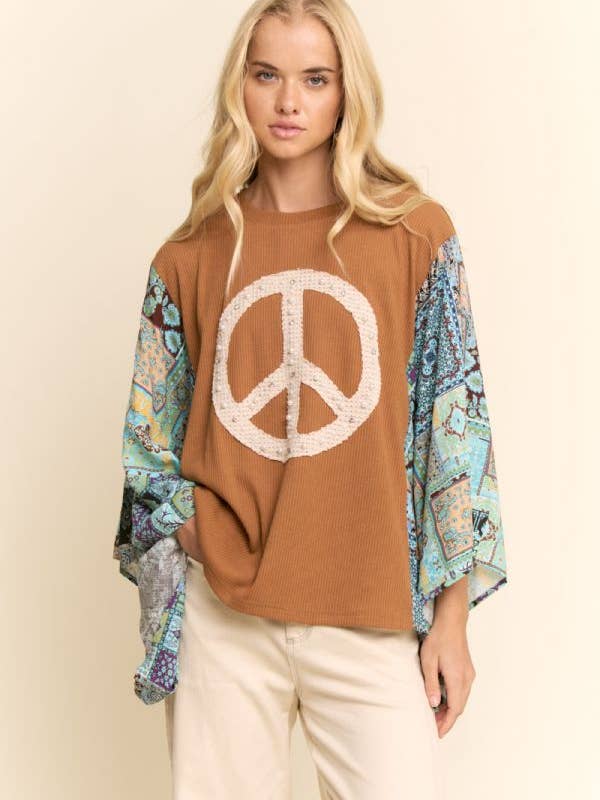 Davi & Dani - Wholesale Knit Top - Women's - BOHO PATCHWORK KNIT TOP7