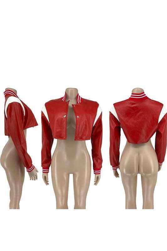 Flarix - Wholesale Leather Jacket - Women's - faux leather cropped jacket7