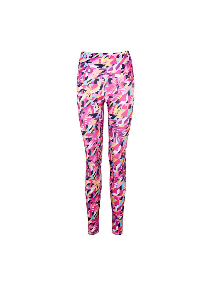 Sugar Krisp - Geometrische Roze Hoge Taille Leggings voor wholesale door KALAIA