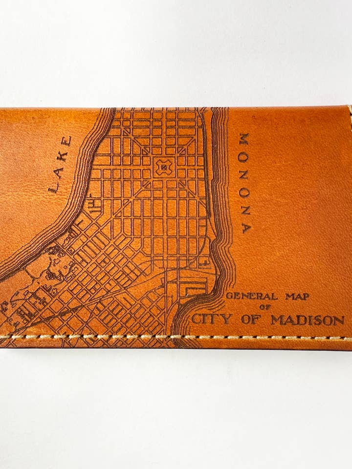 Tarjetero Madison Map para venta al por mayor de Tactile Craftworks