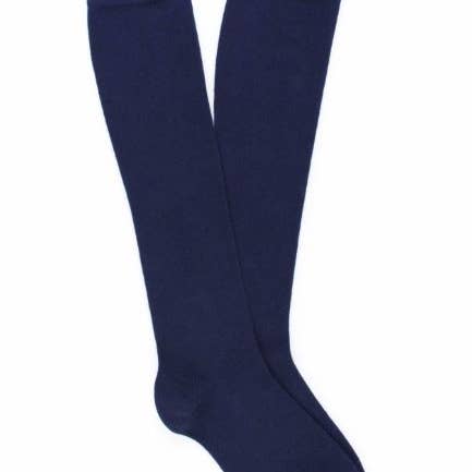KLUE Cotton Knee High plain socks | NAVY for wholesale by KLUE