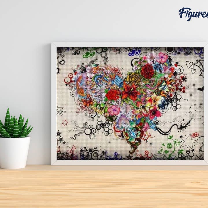Figured'Art - Wholesale DIY Craft Kit - Diamond Painting - Heart Graffiti2
