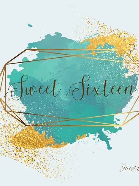 Sweet sixteen guest book, party Guest book, birthday party guest book to sign - Hardcover for wholesale by Books by splitShops