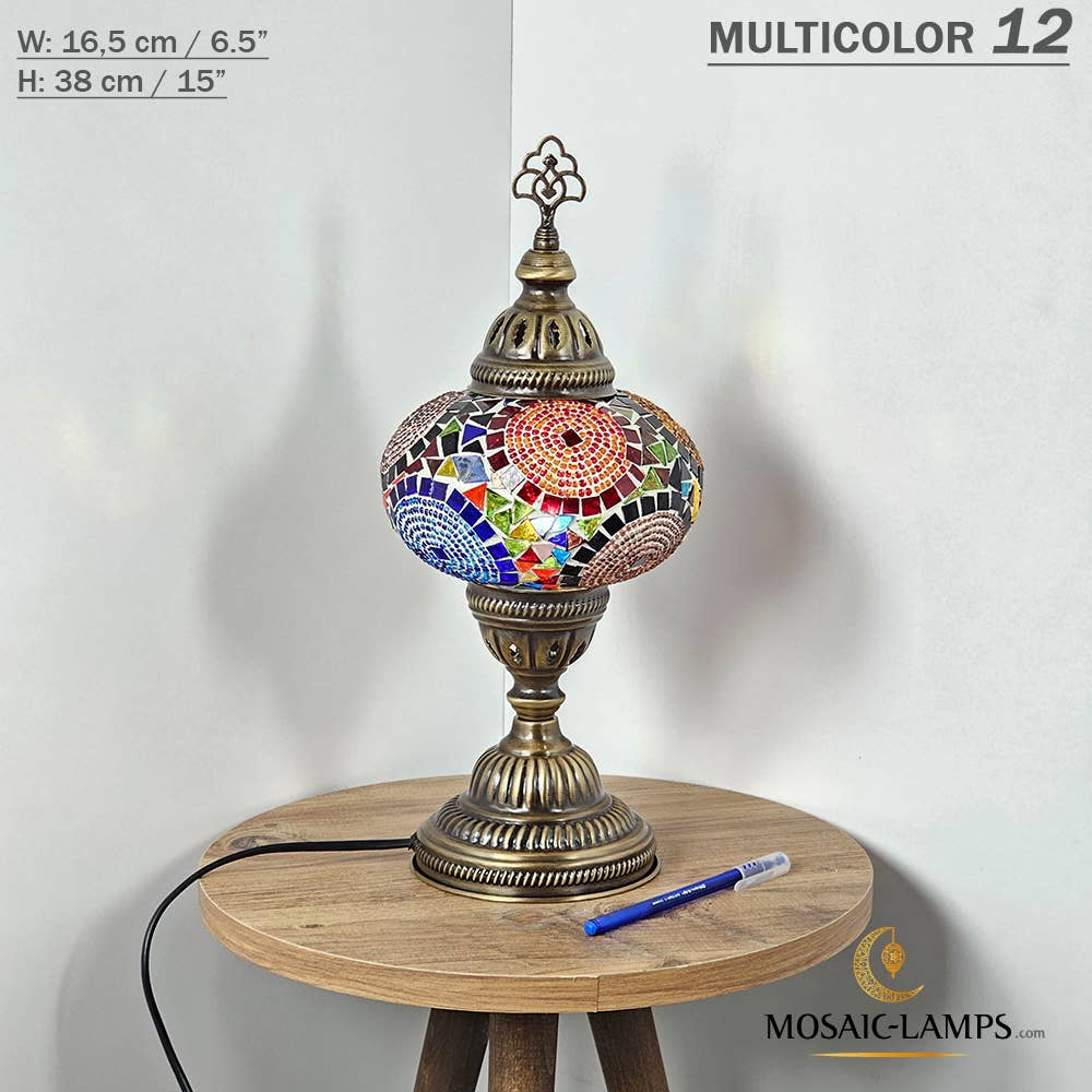 Mosaic Lamps - Vendita all'ingrosso Lampada da scrivania/d'accento - Lampada da tavolo grande a globo con mosaico turco, Marrakec, oltre 10 colori56