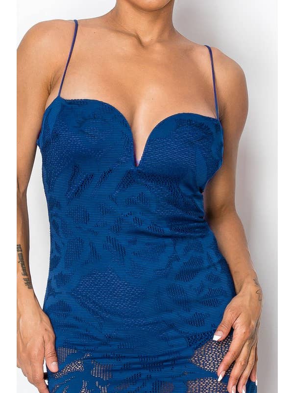 Kimcine - Wholesale Dress - Women's - KD9738-spaghetti strap lace maxi dress(REVISE)2