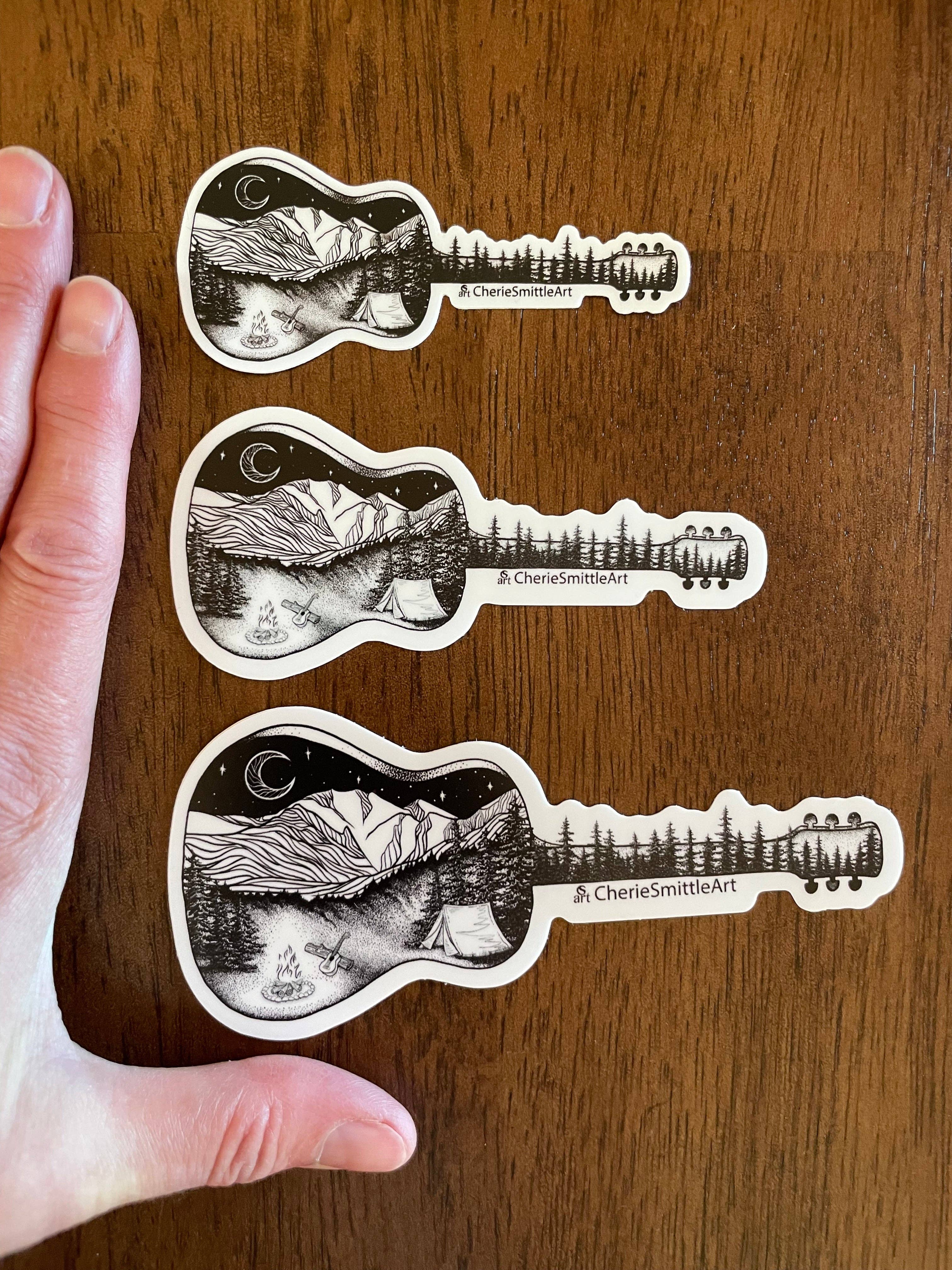 CherieSmittleArt - Wholesale Sticker - Camp Acoustic Guitar Sticker5