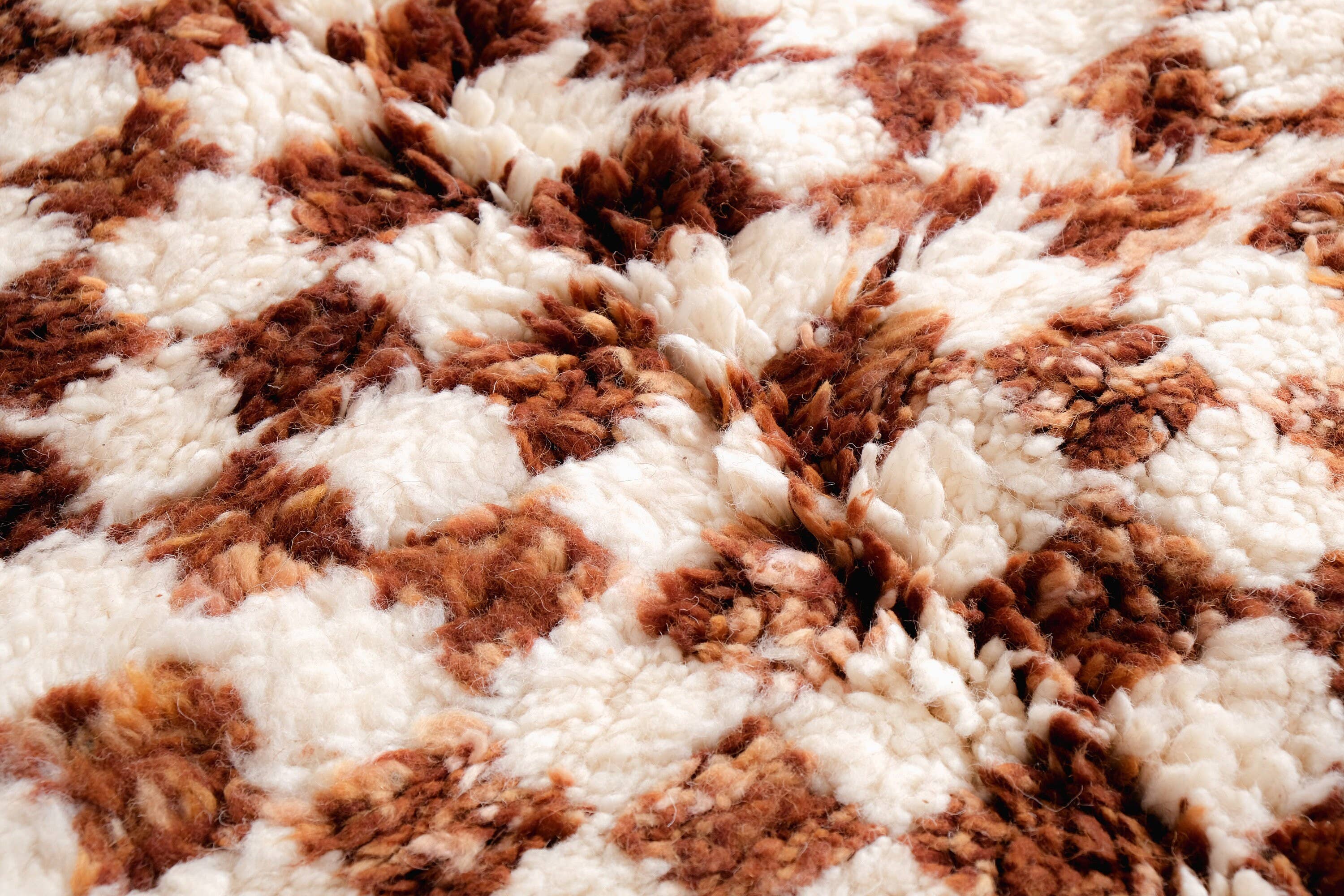 Moroccan Woven Treasures - Wholesale Area Rug - Moroccan brown Checkered rug, Soft wool Large Area Rug7