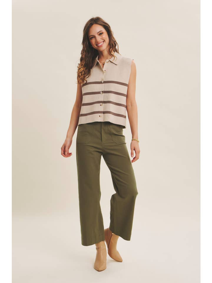 in february - Wholesale Pants - Women's - COTTON LINEN STRETCHY ANKLE-LENGTH PANTS