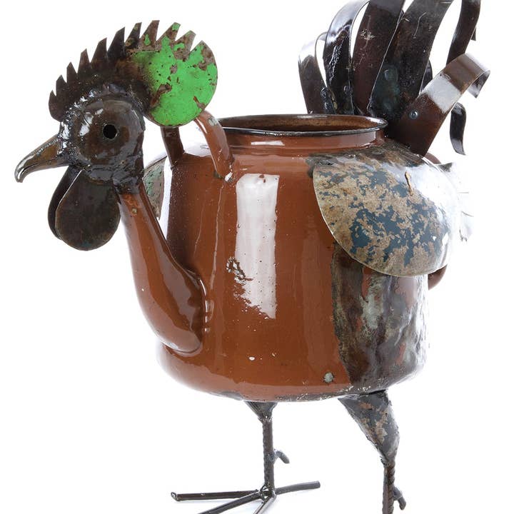 Swahili | AFRICAN MODERN - Wholesale Plant Pot - Large Zimbabwean Recycled Teapot Rooster Planter