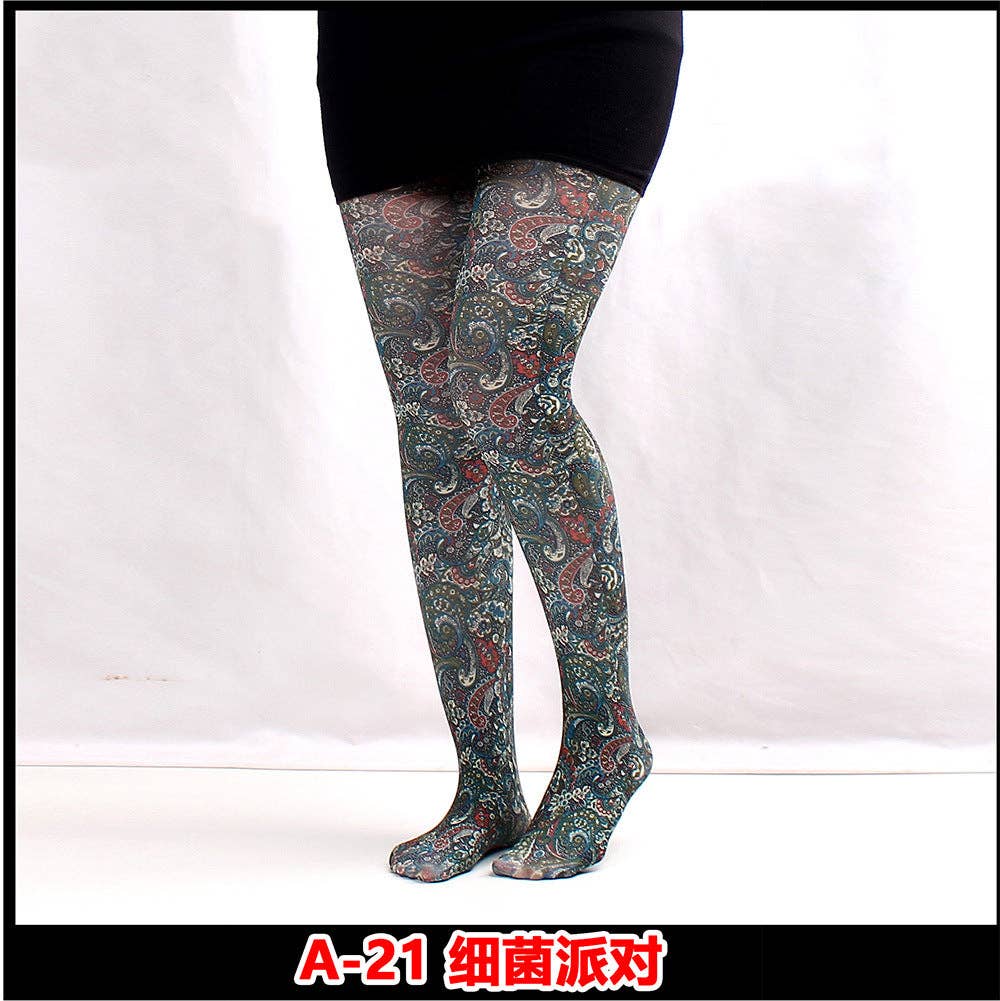 SALINA TRADING INC - Wholesale Tights - Women's - Printed Tights Abstract Butterfly Floral Nylon Casual Leggings38