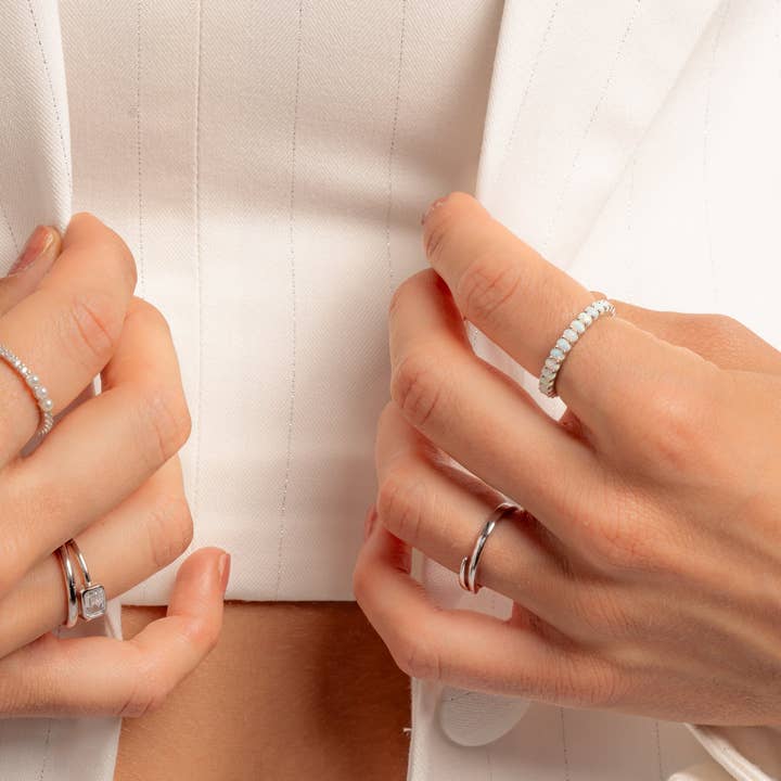 Sami Jewels – Großhandel Mehrsteinige Ringe – Opal-Ewigkeitsring aus 925 Sterlingsilber mit 14k Goldbeschichtung2