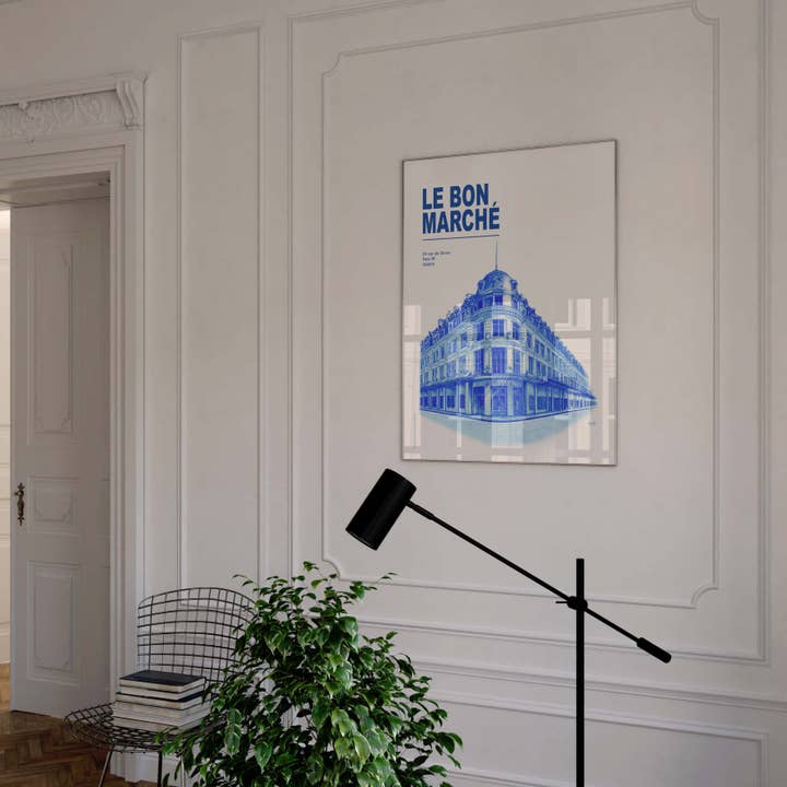 Oneart - Wholesale Poster - Display The City In Blue Le Bon Marché - LVB00255