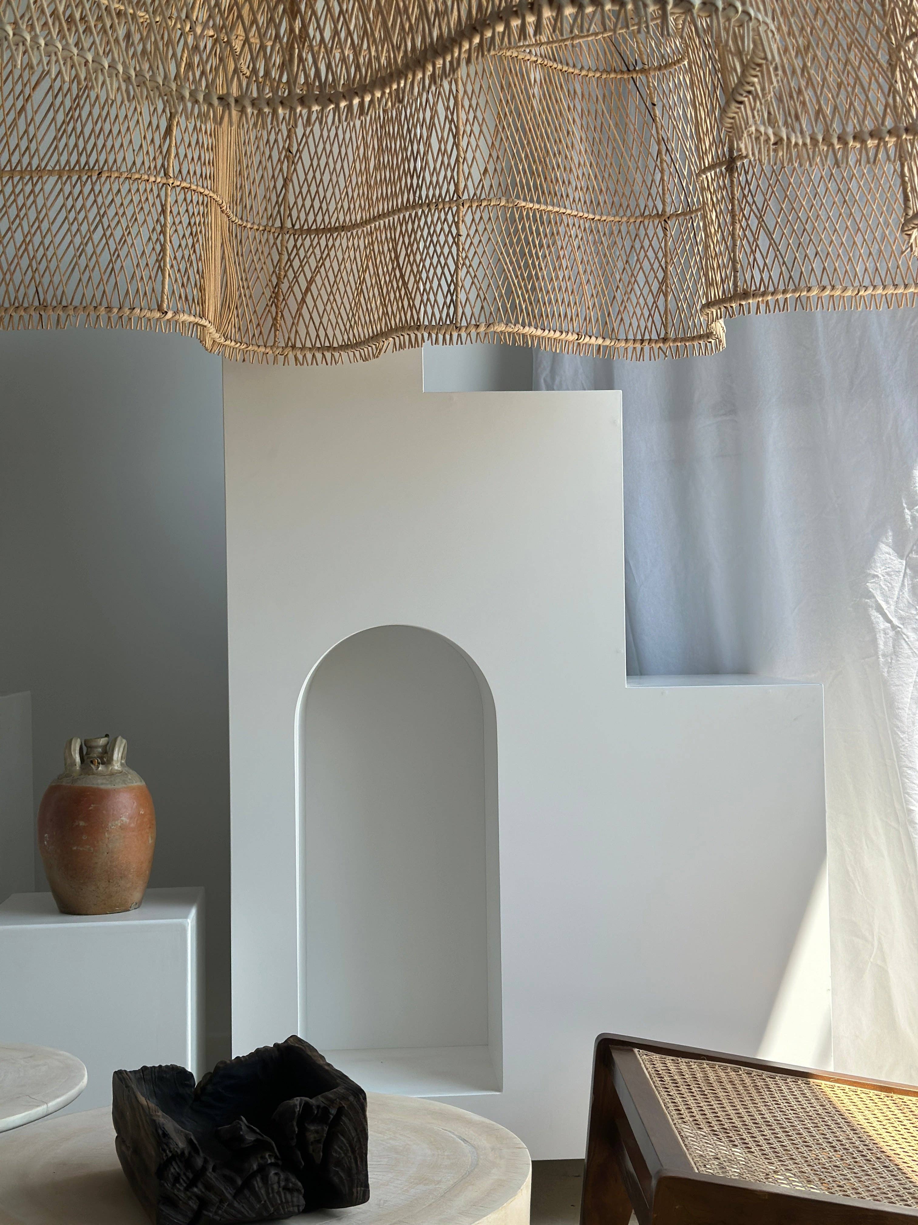 Office Objets - Wholesale Chandelier/Hanging Light - Immense rattan suspension in the shape of a flower, tulip, corolla H:1m; D:1m50129