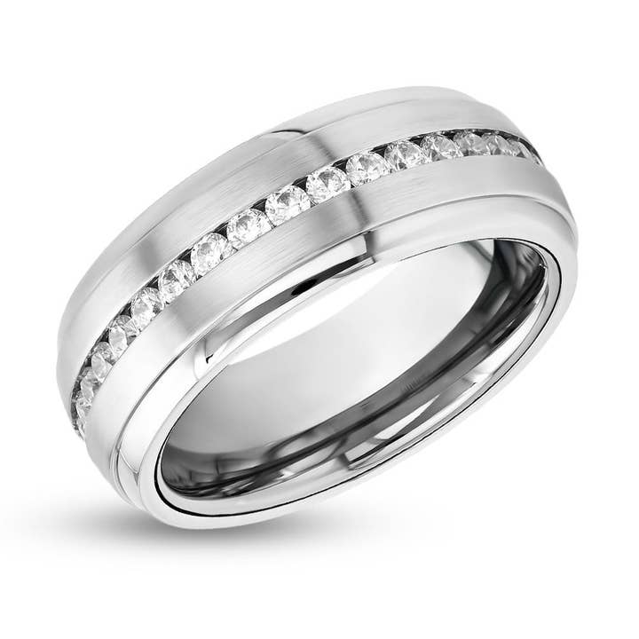 CZ Diamant Vigselring - Volframkarbid - Silver Vigselring - Årsring - Förlovningsring (Kopia) för wholesale av Lucky Love Rings