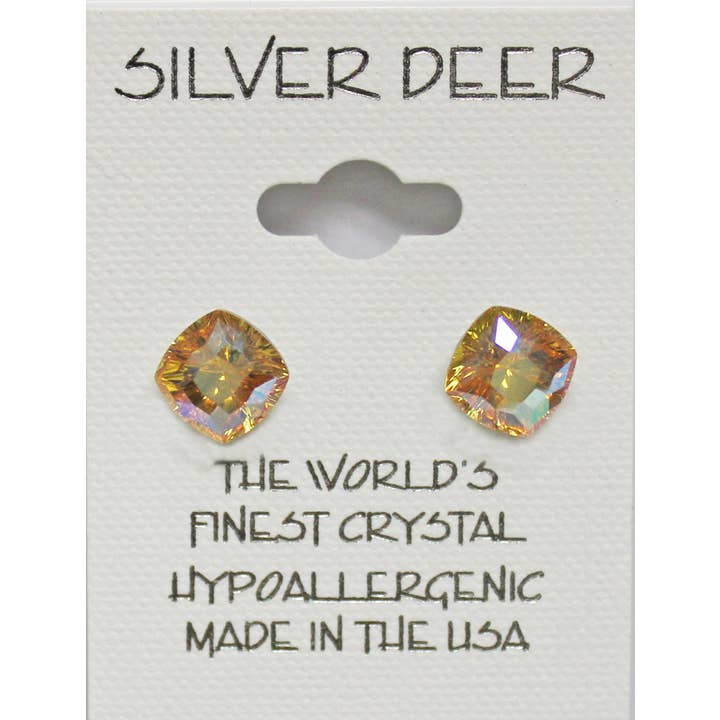Silver Deer Crystal - Wholesale Jewelry Set - 108 pr. crystal Post Earrings on 3-sided Spinner