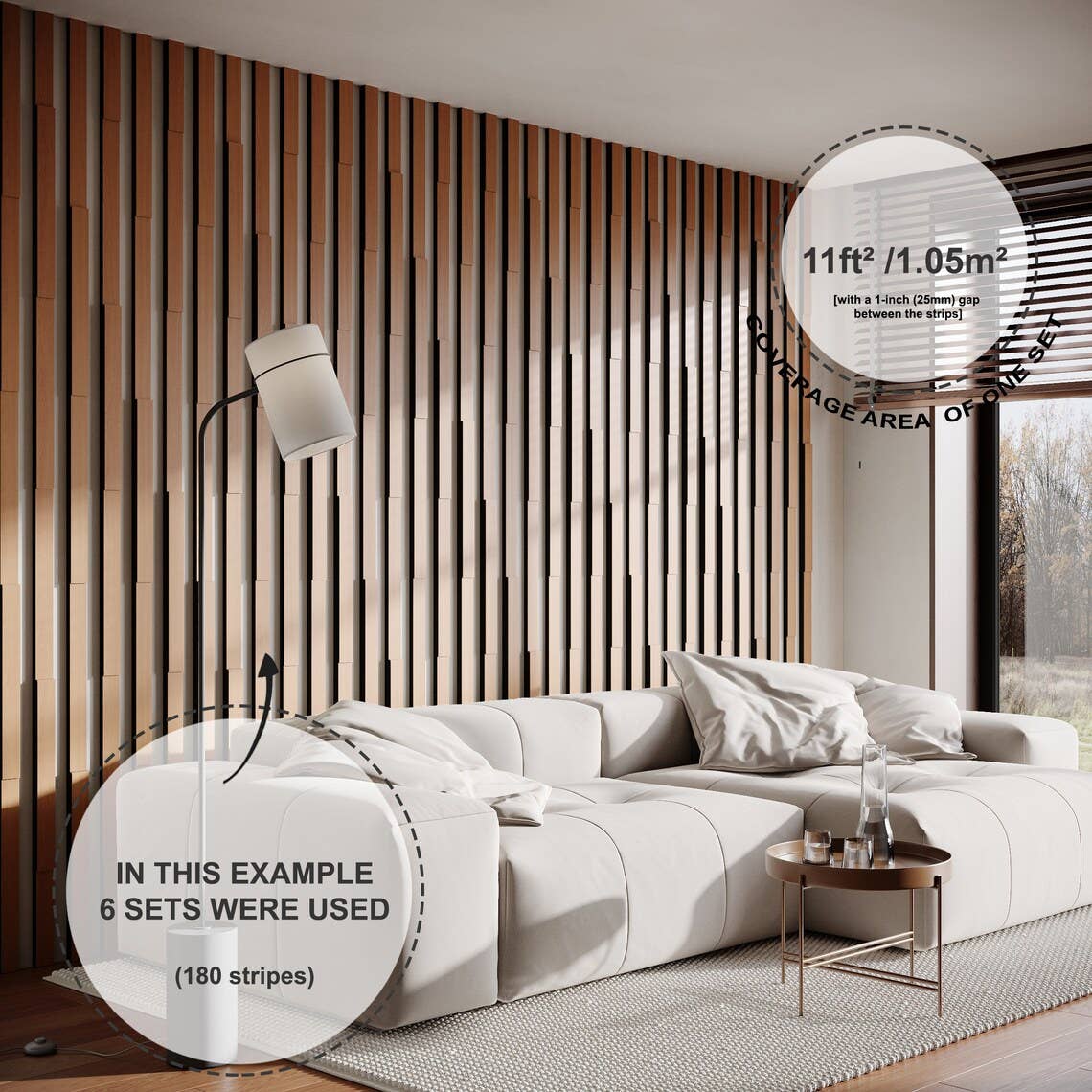 ATB-Sound sp. z o. o. - Wholesale Wall Accent - Acoustic Slat Wood Panels "Pluta-5" | 2" Strips | Wall Decor8