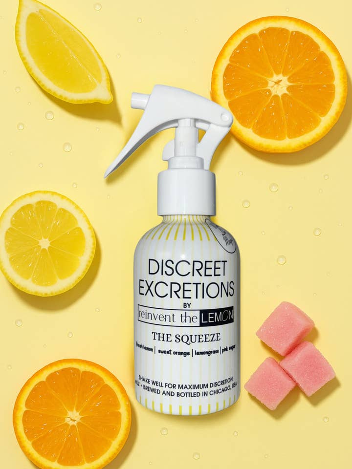 Discreet Excretions Toilet Spray | The Squeeze for wholesale by Reinvent the Lemon
