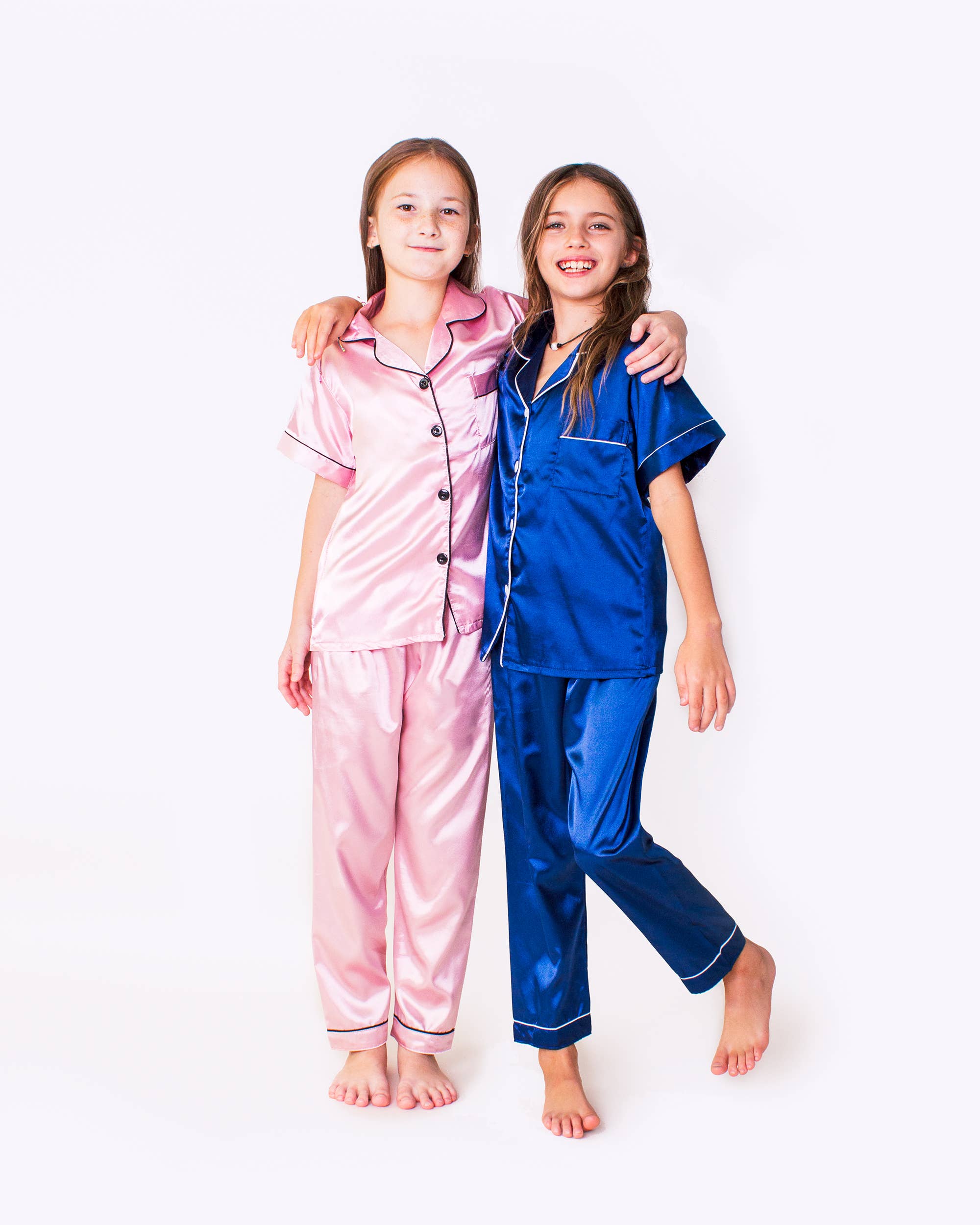 Sisters G Kids - Vendita all'ingrosso Completo pigiama - Bambini - Pigiama in raso per bambini maniche corte + pantaloni