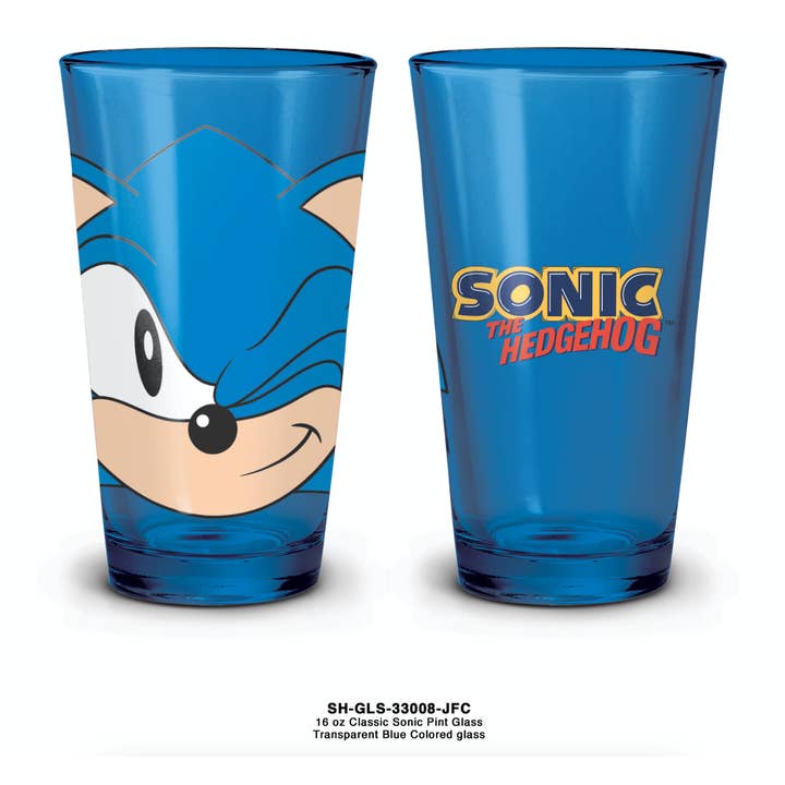 SONIC THE HEDGEHOG PINT GLASS 16 OZ. for wholesale by Just Funky