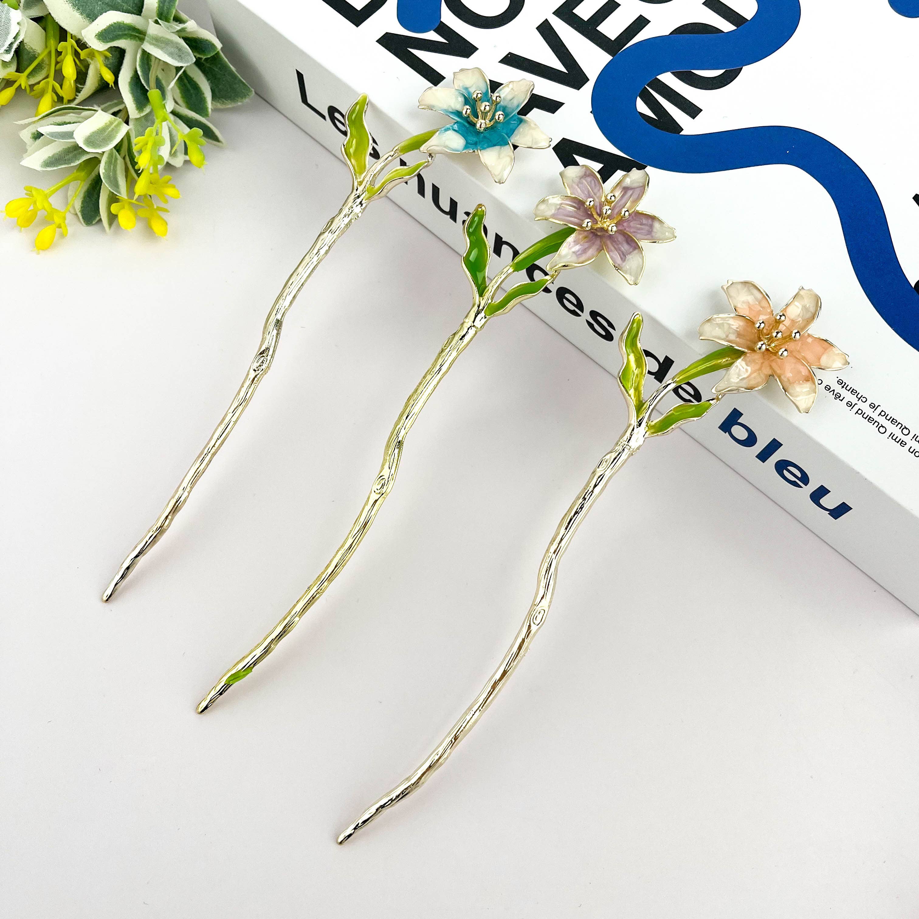 TheDivaSoap - Wholesale Hair Pin - Lily Hairpin, Flower Hair Accessories6