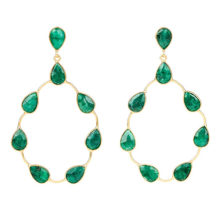 Lágrimas Emerald Large Open Statement para venta al por mayor de Elyssa Bass Designs