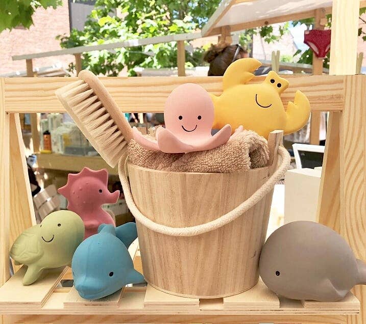 Tikiri Toys LLC - Wholesale Bath Toy - Baby - Dolphin Natural Organic Rubber Teether, Rattle & Bath Toy4