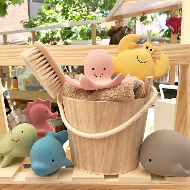 Tikiri Toys LLC - Wholesale Bath Toy - Baby - Dolphin Natural Organic Rubber Teether, Rattle & Bath Toy4