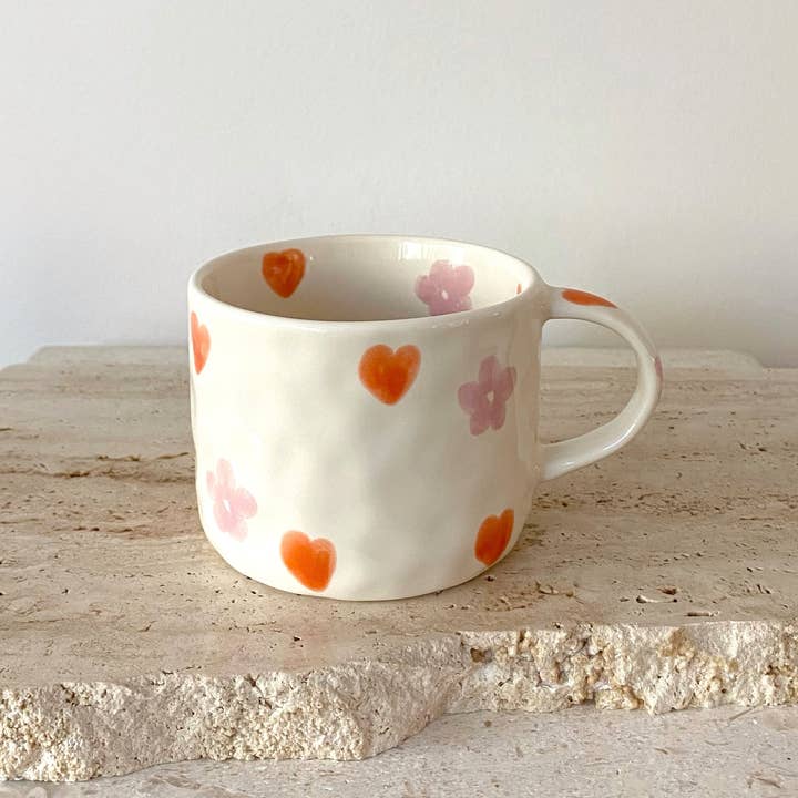 Aztec House - Wholesale Coffee mug - Hearts Hand Painted Coffee Mugs 2
