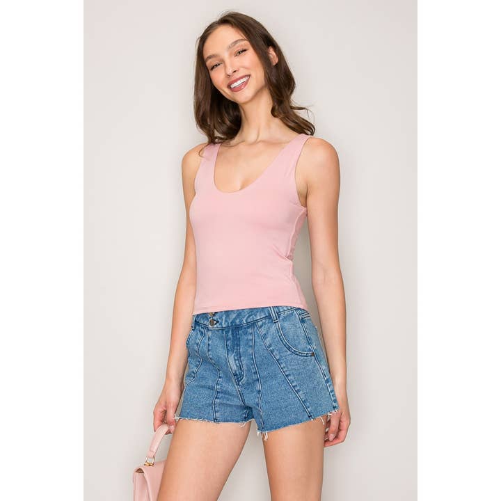 Popular 21 - Wholesale Knit Top - Women's - Double Layer Top with Scoop Neckline18