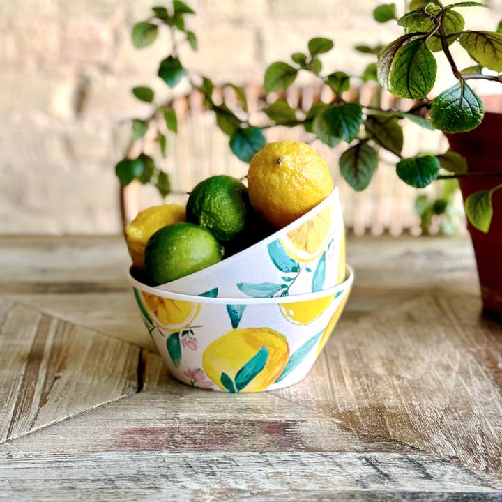 Patina Vie - Wholesale Bowl - Patina Vie Lemon Bamboo Cereal Bowl, S/4