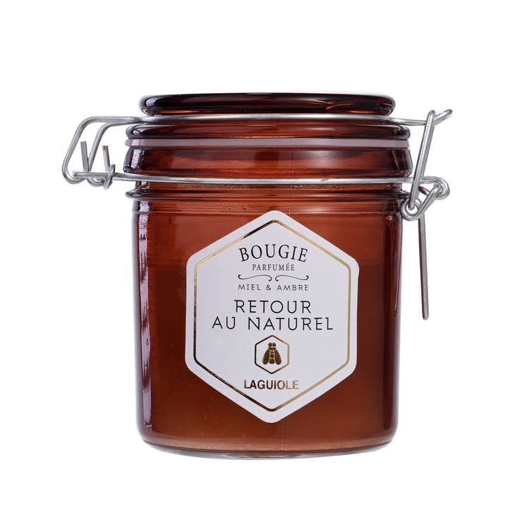 Honey and Amber Scented Jar Candle 150g for wholesale by POLYFLAME / LAGUIOLE BOUGIES