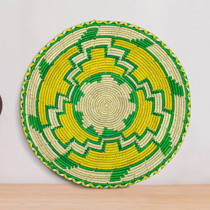 Cesto Plano Tempestade Amarela 12 Polegadas Pl-317-12 B por atacado de ArtisanalEmporiumLLC