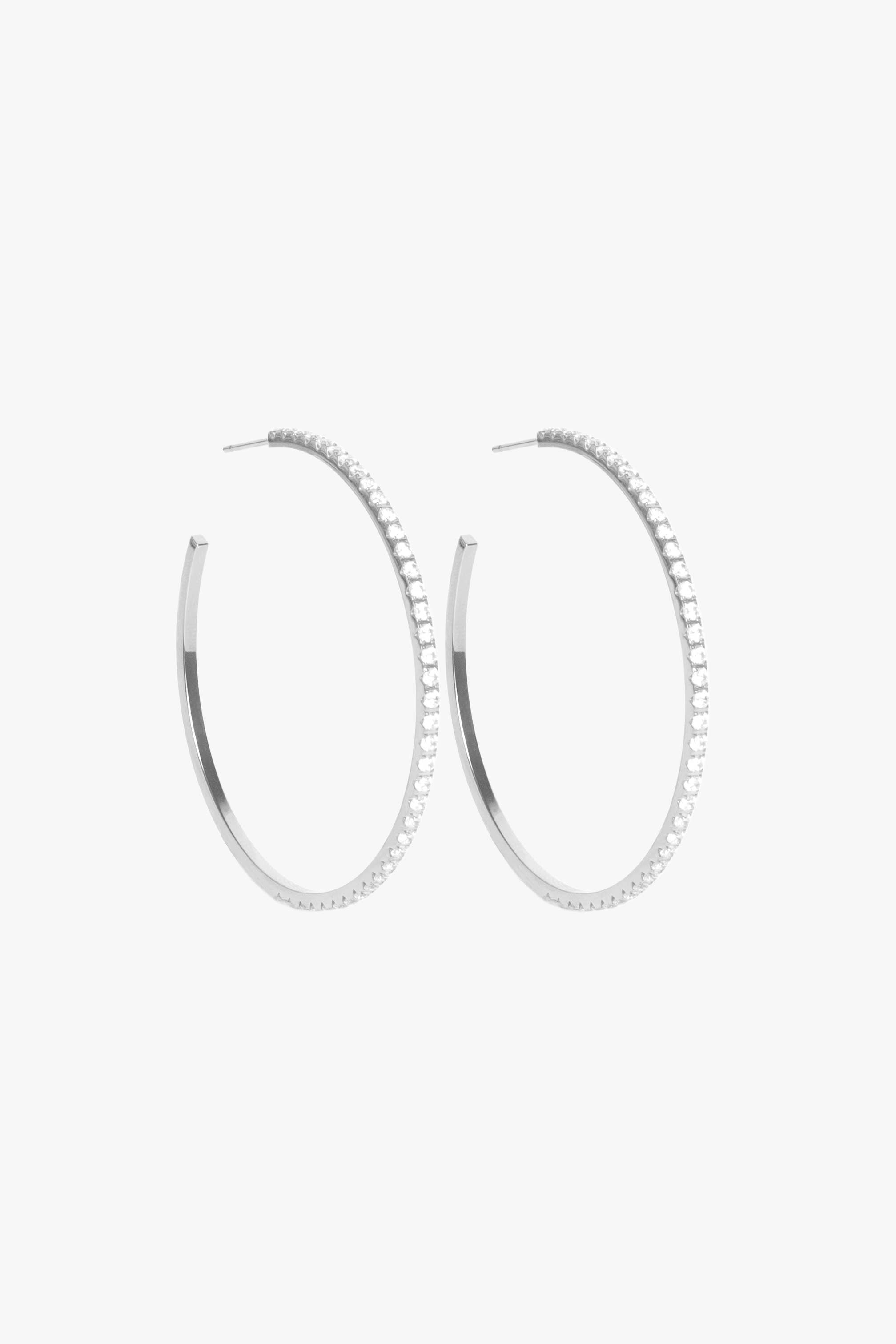 Marrin Costello - Vendita all'ingrosso Orecchini a cerchio - JAY HOOPS 2" - pavé2