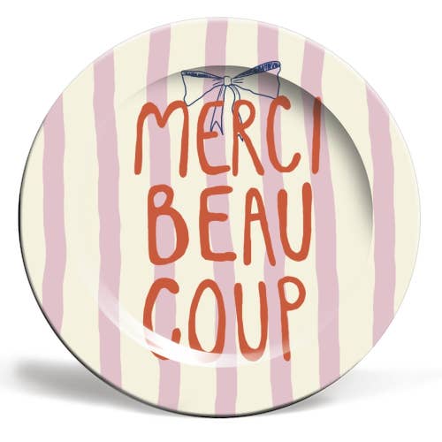 Plates 'Merci Beaucoup French Style drsi for wholesale by ART WOW