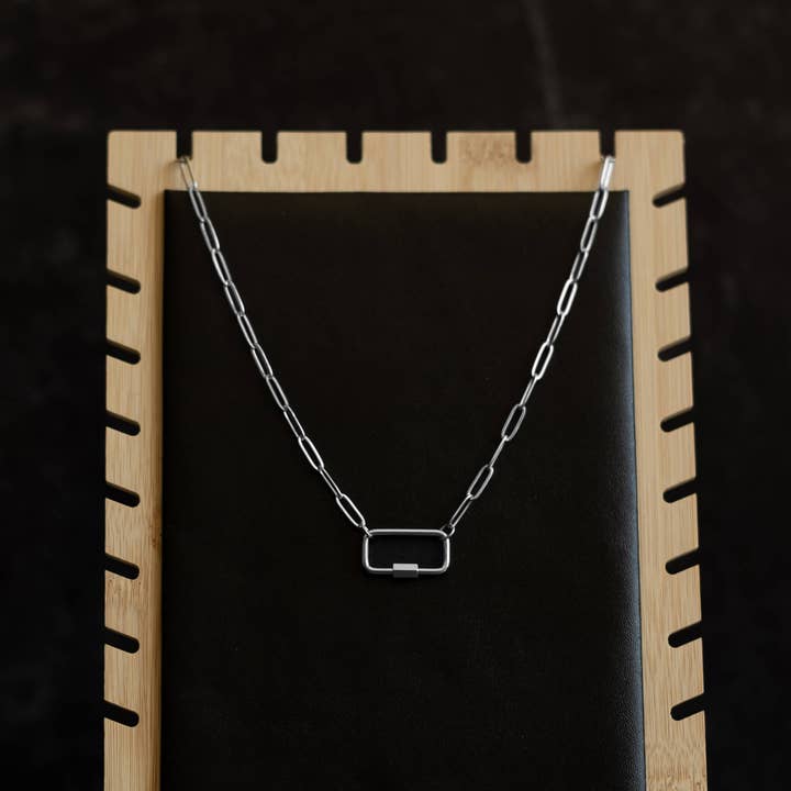 That Queer Card Co - Wholesale Pendant/Charm Necklace - Carabiner necklace | Stainless steel paperclip chain1