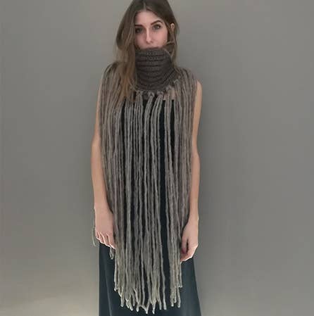 NOGOON - Wholesale Scarf - Women's - ODON Alpaca and Wool Collar with long front and back fringes4
