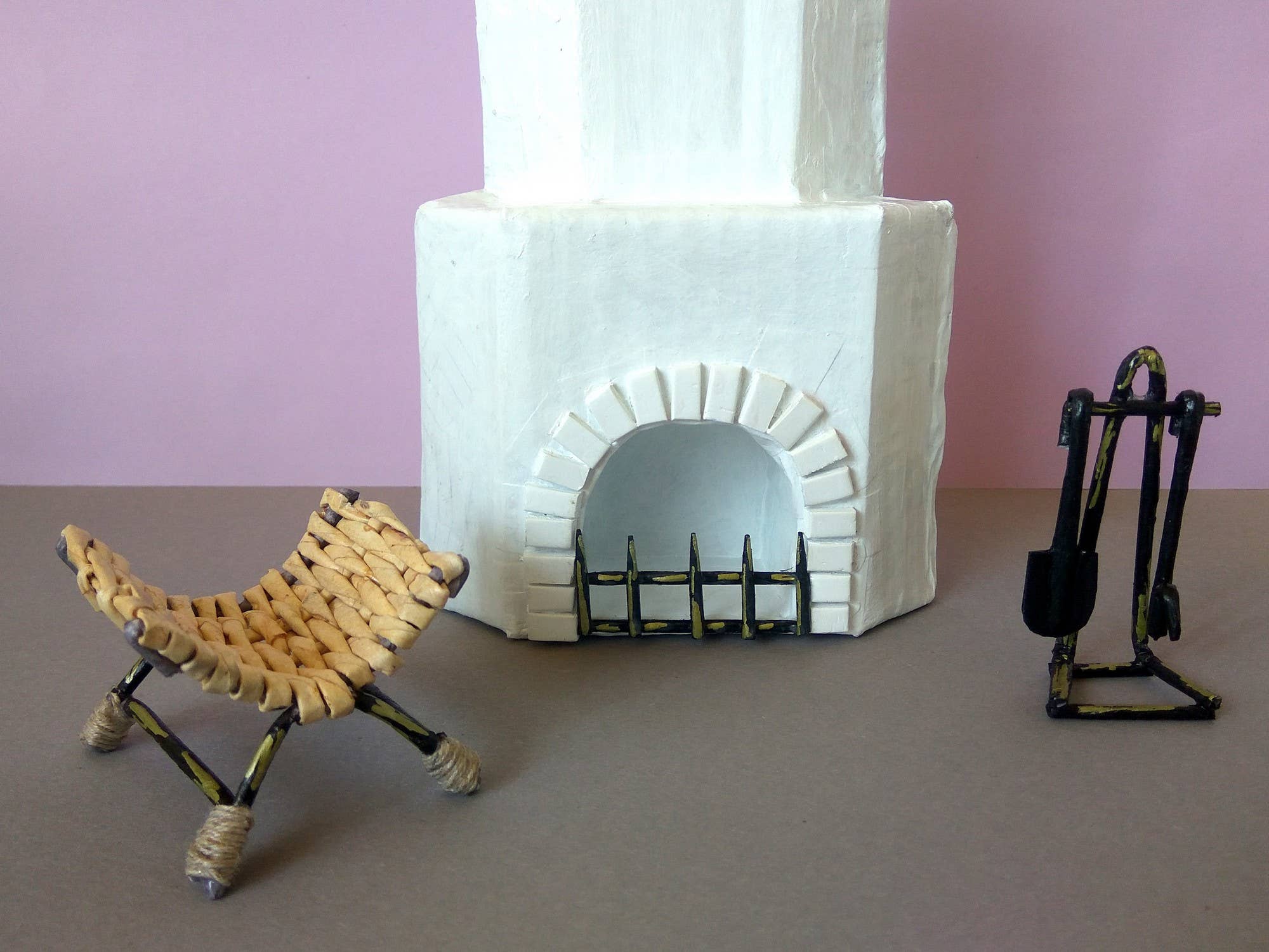 Lenasminiland - Wholesale Doll Accessory Kit - Kids - Miniature dollhouse fireplace tools set 1:12 scale fireplace2