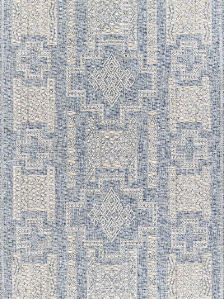 Tapis de zone bleu Nyra pour la vente par ECARPETGALLERY