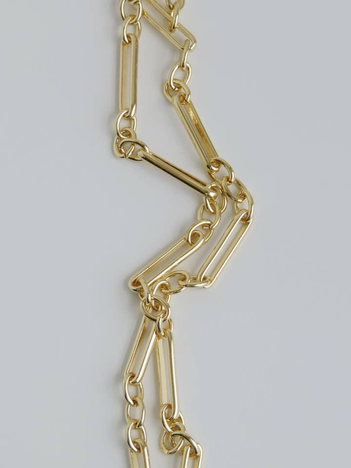 Best Selling Charm Link - Mixed Link Figaro Necklace - add hinged clasp charms for wholesale by Boutique Suarez Co.