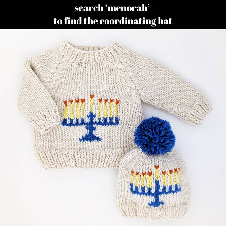 Huggalugs - Wholesale Knit Sweater - Baby - Menorah Crew Neck Sweater for Baby & Toddler SALE2