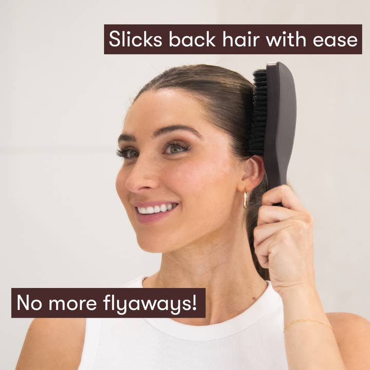 Framar Hair Brushes & Hair Accessories - Wholesale Hair Brush/Comb - FRAMAR Boar Bristle Hair Brush, Wooden Slick Back Hair Brush1