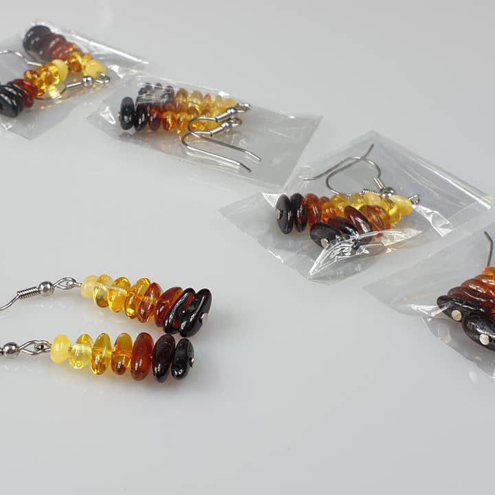 amber Earrings, Ear wire gemstone earrings, crystal earrings for wholesale by AmberLithuania