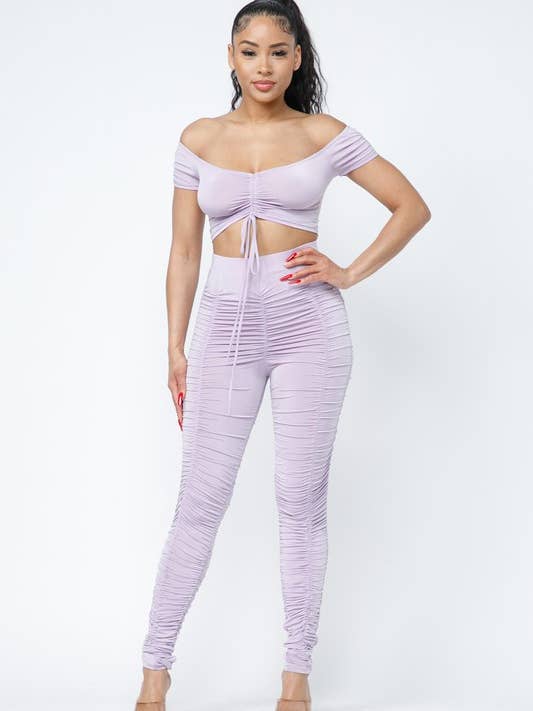 Set met ruches aan de bovenkant en onderstuk met ruches voor wholesale door Belita Collection