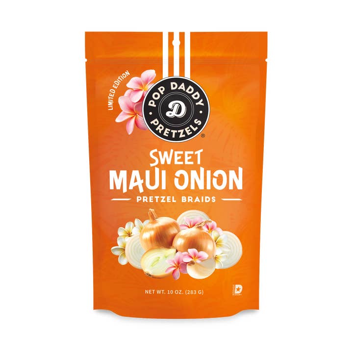 Sweet Maui Onion
Seasoned Pretzels(limited edtion) 10oz for wholesale by Pop Daddy Snacks