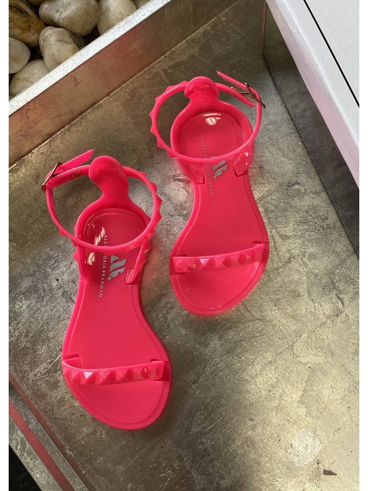 Shoes By Alexandria Brandao – wholesale Sandals – Kids – Aria Kid's Neon Pink Jelly Sandals for Girls