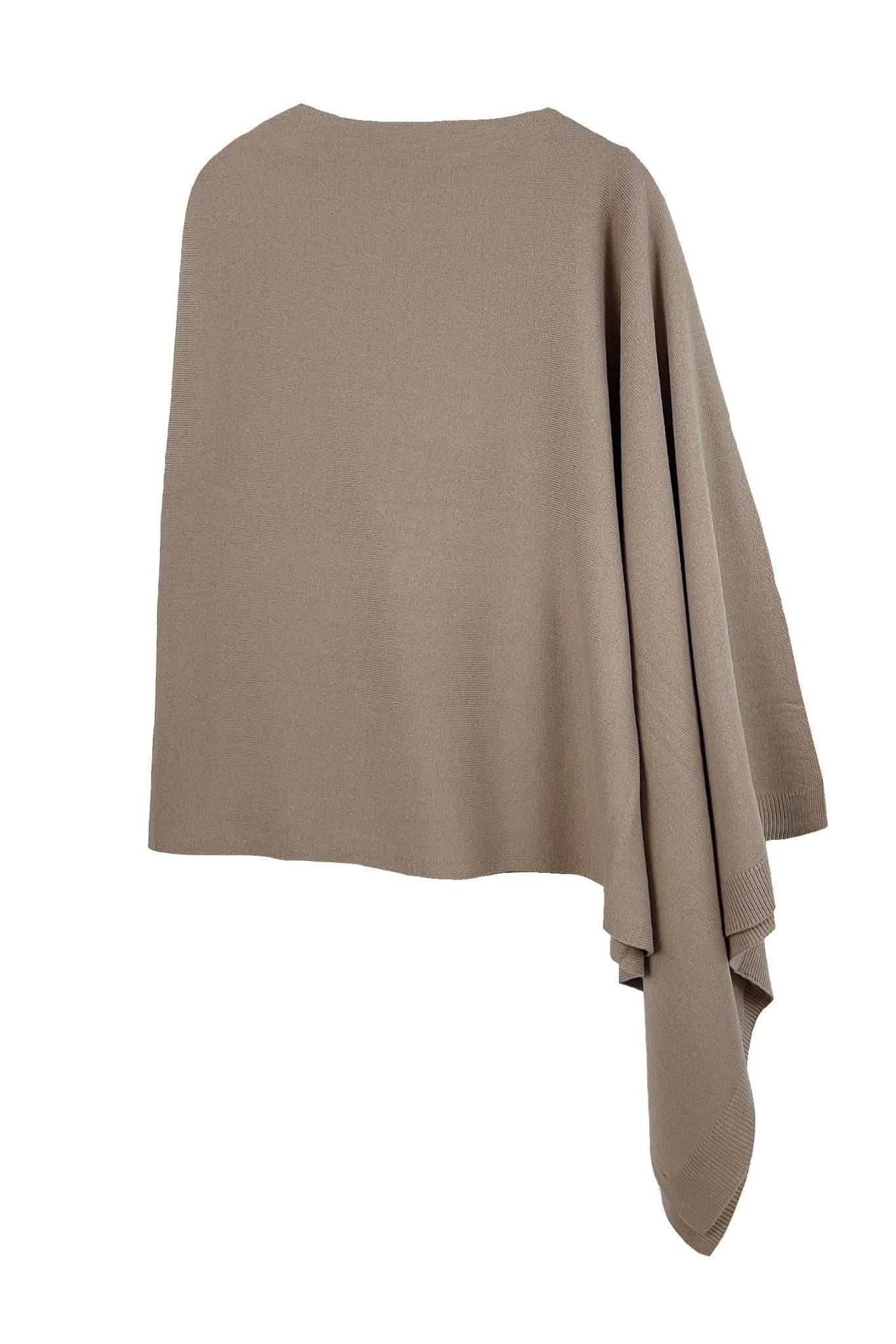 MiMi Wholesale - Wholesale Poncho - Women's - CCP320056 Juney Soft Classic Knit Poncho Ruana25