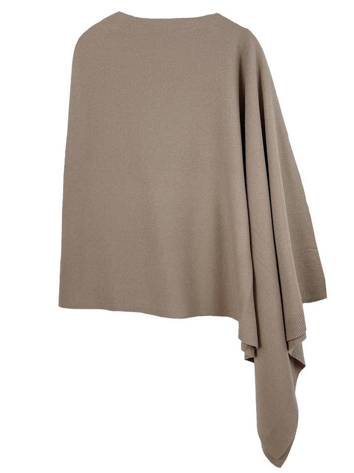 MiMi Wholesale - Wholesale Poncho - Women's - CCP320056 Juney Soft Classic Knit Poncho Ruana25